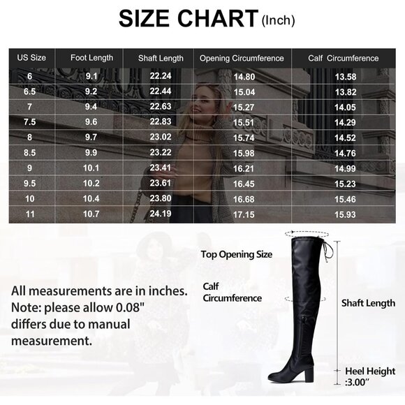 Women's Black Pu Suede Inner Zipper Thigh High Over The Knee High Heel Boots - Picture 5 of 8